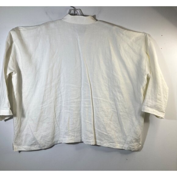 Womens Eskandar Bergdorf Goodman Lagenlook Boxy Linen Jacket White Esk‎ size1 US - Picture 4 of 15